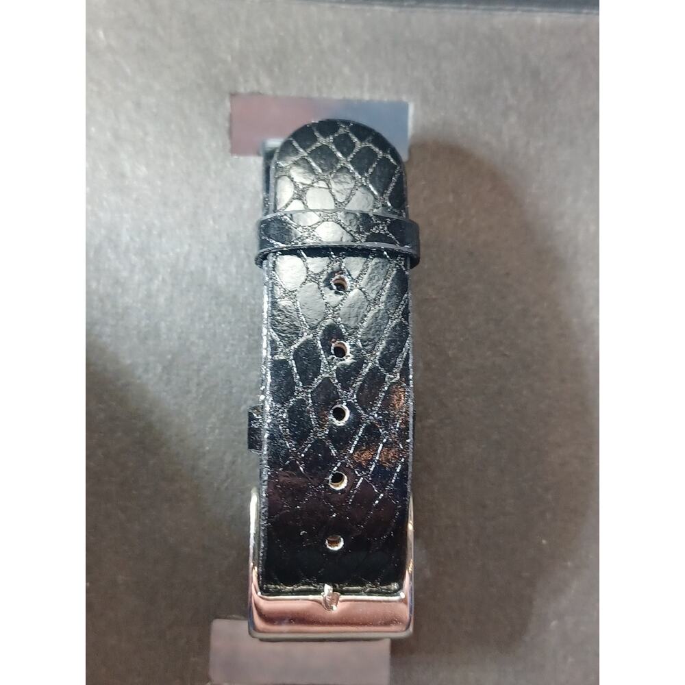 Adrienne Club A Mother Of Pearl White Rhinestone Silvertone Black Band With Box - Picture 4 of 8